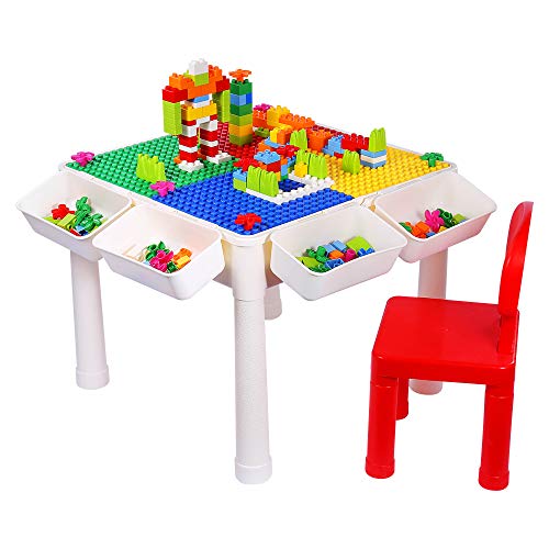SNAEN Multi-purpose Activity Table Set for Kids Building, Drawing, Reading, Dining - Toddler