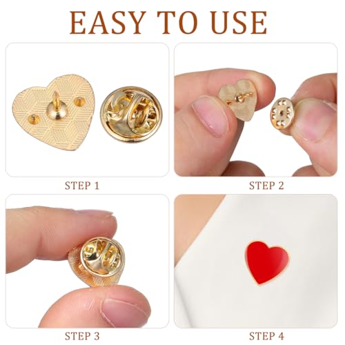 12 Pcs Heart Brooches Mother Day Brooch Pins Collar Pins Love Heart Brooch Wedding Anniversary Women Costume Accessory by PRETYZOOM - Image 7