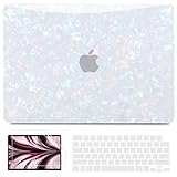 B BELK Compatible with MacBook Air 13 inch Case 2025 2024 2023 2022 M4 M3 M2 A3240 A3113 A2681, Plastic Laptop Hard Shell +Keyboard Cover +Screen Protector for MacBook Air 13.6 inch Case, Shiny Pearl