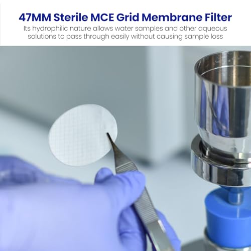 Image of MCE Membrane Filter, Sterile MCE Gridded Membrane Filter, Diameter: 47 mm, Pore: 0.22 Micron,Pack of 100