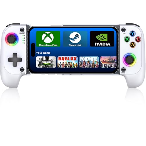 �X�}�z�R���g���[���[ IOS/Android���p RGB���C�gBluetooth ���o�C���Q�[���R���g���[���[ �L�k�^ Xbox Cloud/Steam Link/GeForce Now�Q�[���ȂǂɑΉ� 600mAh�o�b�e���[��x�� ��