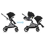 Evenflo Pivot Xpand Modular Travel System with LiteMax Infant Car Seat with Anti-Rebound Bar (Ayrshire Black) - Image 4