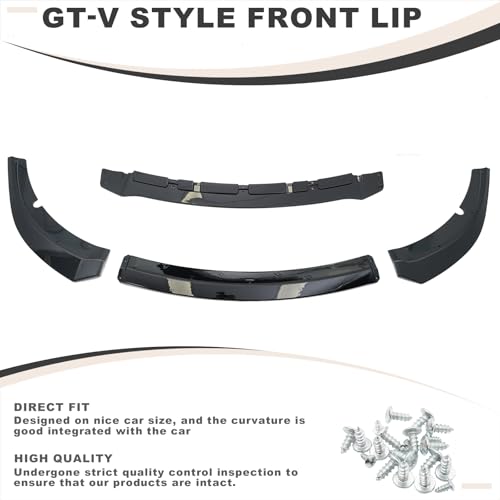 KETAI Front Bumper Lip Compatible with 2015-2023 Dodge Charger SRT GT-V Style ABS Gloss Black Front Splitter Lower Protector AMPP Front Air Dam Chin Spoiler Splitter