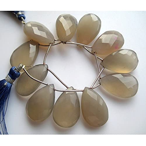 Calcédoine grise briolette perles de créateur pour fabriquer un pendentif unique