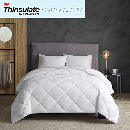 Sleep Philosophy Thinsulate Fibers 3M Scotchgard Moisture Wicking Down Alternative Comforter with 300TC Cotton Sateen Cover, Full/Queen, White - Thumbnail 3