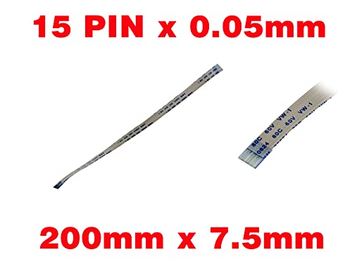 KALEA-INFORMATIQUE FPC ZIF Tape 15 AWM wires, 0.5mm pitch, 200mm long, 7.5mm wide. Connectors on the same side of the FPC sheet - Image 2