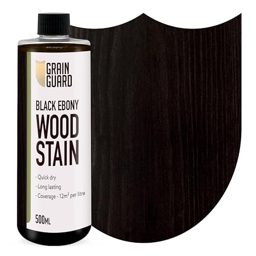 Wood Stain Water Based | Black Ebony | 500ml | Interior Furniture Stain | Light & Dark Stains | Eco-Friendly & Non-Toxic Wood Dye | Easy Application | Quick Dry & Low Odour