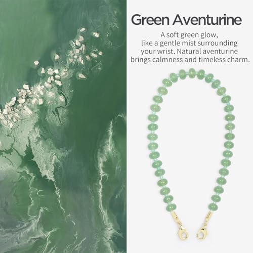 Image of POSADINA Natural Stone Phone Charm, Beaded Healing Phone Wrist Strap, Handmade Cellphone Chain Lanyard with Tether Tab