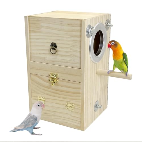 kathson Bird Nesting Box Wooden Parakeet Nesting Box Parrots Breeding