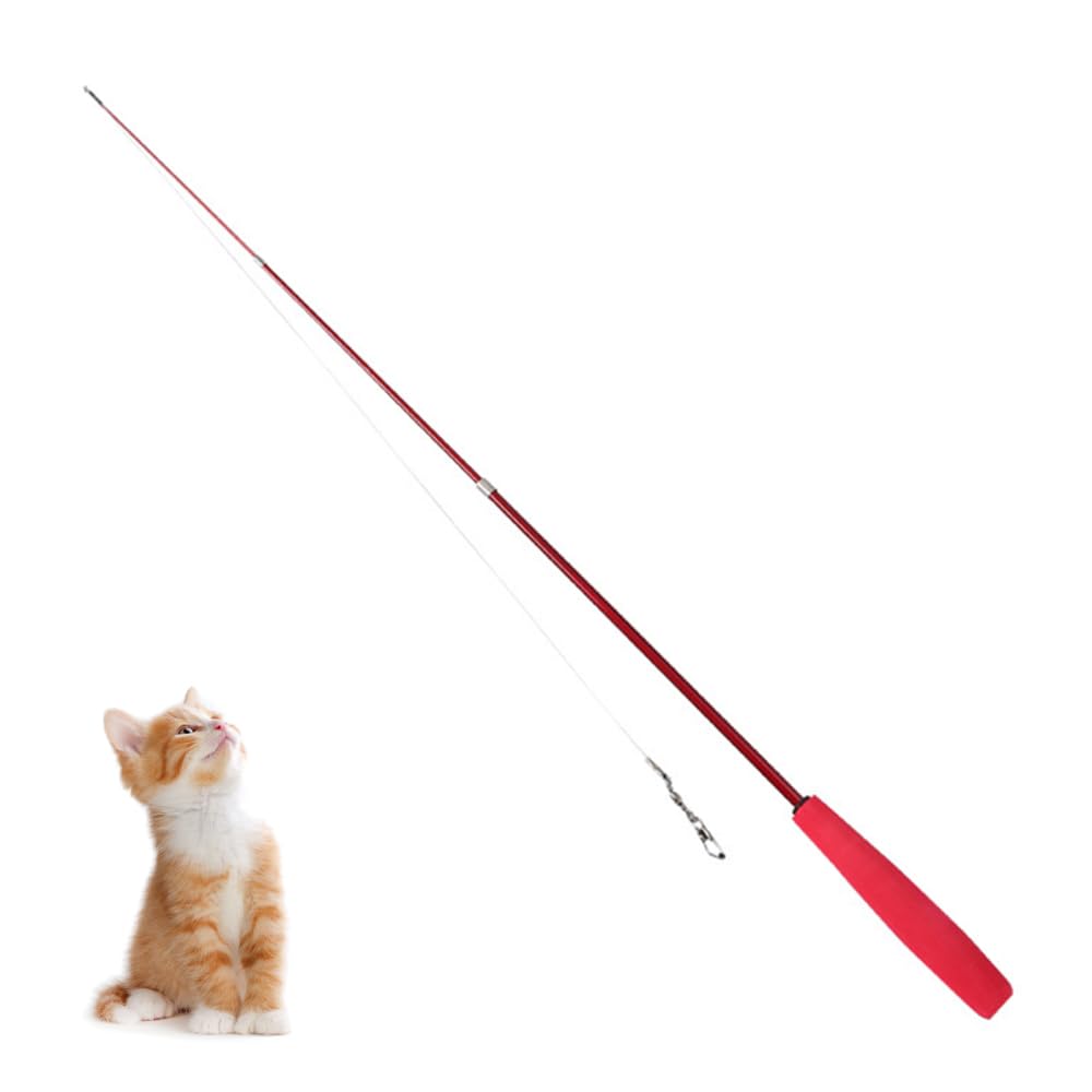 MiOYOOW Cat Toys Wand, Retractable Cat Rod 3-Section Interactive Cat Toys with EVA Non-Slip Handle for Indoor Cats Kittens(Not Include Replacement) โ image 1