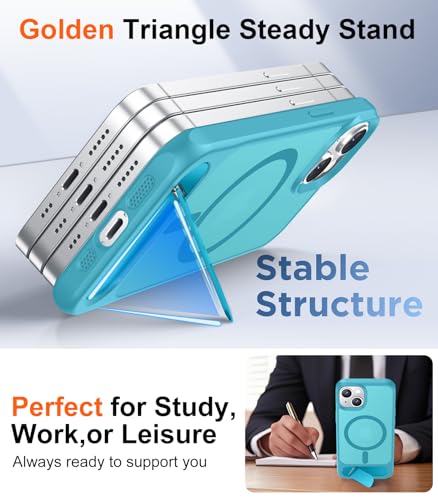 Image of Magnetic Compatible with iPhone 14 Case /iPhone 13 Case,[Built-in Invisible Kickstand][Compatible with MagSafe][Military Grade Shockproof] Slim Translucent Matte Phone Case for iPhone 14 /13 6.1 inch