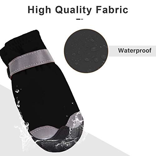 Waterproof Dog Shoes For Large Medium Dogs - Winter Snow Dog Booties Paw Protection With Adjustable Straps Rugged Anti-Slip Sole - Hiking Outdoors Pet Boots Paw Protectors Comfortable #TOP3