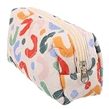 DECOMELODY Kosmetiktasche Klein Baumwolle Gestepptes Federmäppchen Für Teenager Reise Kulturbeutel Mit Reißverschluss