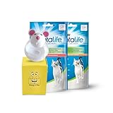 Cat Dental Treats Bundle Which Includes: 2x Purina Dentalife Cat Treats Biscuits | Tasty Chicken & Savoury Salmon Flavour | 1x each (40g) | Bundled with 1x Donny & Dev Dispenser Toy for Cats