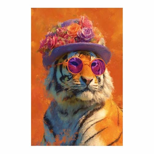 Tableau sur toile tigre pour habiller un grand mur vide et dynamiser votre décoration