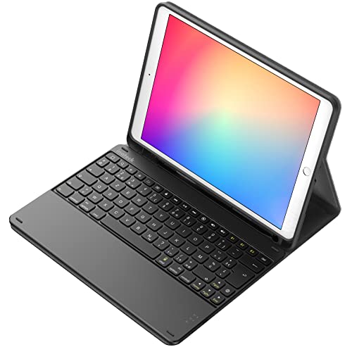 Inateck Clavier AZERTY pour iPad 9ème Génération, Compatible avec iPad 10,2 2021/2020/2019(iPad 9e/8e/7e Génération), iPad Air 3 et iPad Pro 10,5, Un Vrai Clavier français, KB02017