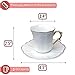 BTaT- Turkish Coffee Cup Set, 3 oz, 6 Set (12 pcs), Elegant White Cups & Saucers with Gold Trim, Small Porcelain Espresso Set for Serving Greek, Arabic & Turkish Coffee, Gift Giving