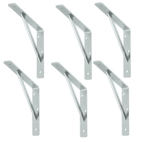 siwitec Regalhalterung 500 X 330 x 30 mm, verzinkt, 6er-Set, 150kg Traglast, Regalträger, Stegkonsole Cover