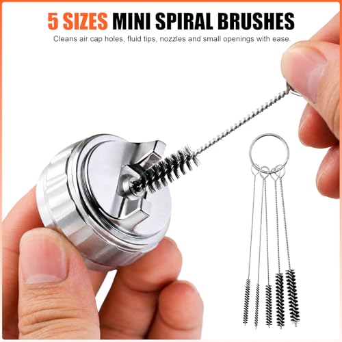 Image of Moon Roses 21PCS Spray Gun Cleaning Kit | Professional Multi-Purpose, Paint Gun & Airbrush Cleaner Set, Cleaning Needles & Nylon Brushes & Tube Cleaners