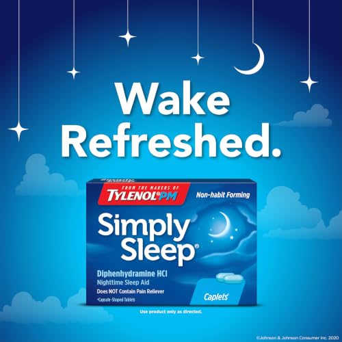 Tylenol Simply Sleep Caplets, 25 mg Diphenhydramine HCl, 100 Count - image 2