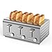 Xverycan 6 slice Toaster, 2250W Commercial Auto Pop-Up Stainless Steel Toasters, 7 Browning Levels, 6 Extra-Wide Slots, Removable Crumb Tray, Defrost/Cancel/Reheat Function