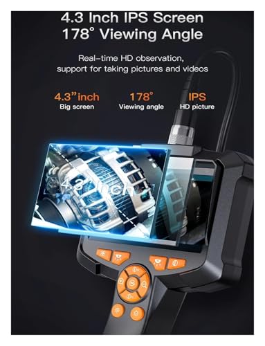 Boroscopio digital LCD 1080P portátil con cámara endoscópica de gran angular y cable de serpiente 7