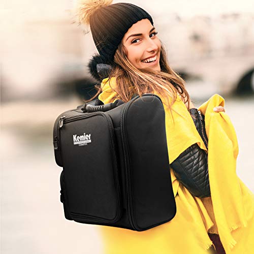 Kemier Neceser de maquillaje profesional con bolsas transparentes para cosméticos de viaje, color negro, Negro , 1 Stück (1er Pack), Mochilas de viaje - imagen 7