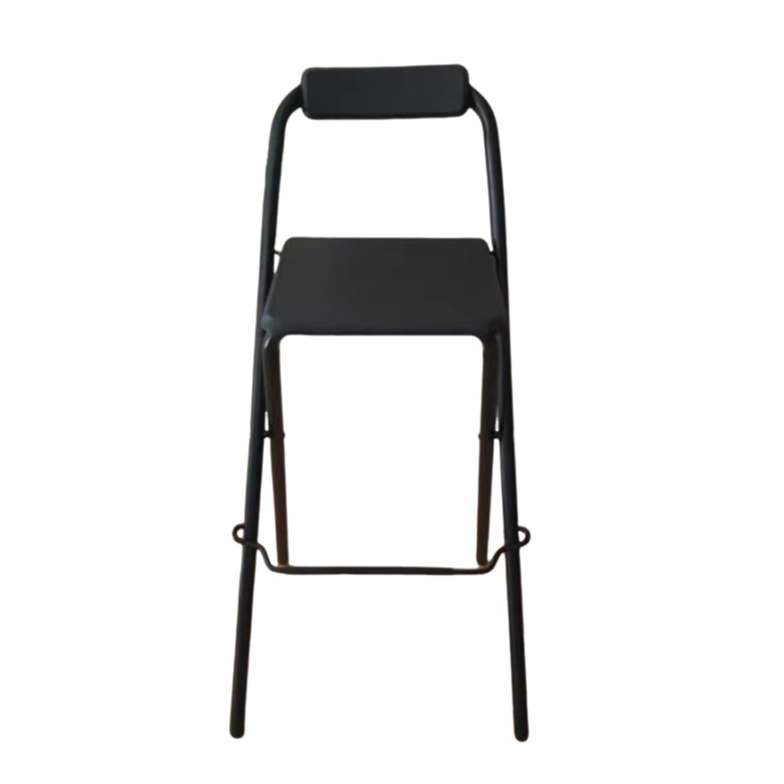 Tabouret de bar pliant noir de 28 pouces avec dossier et repose-pieds pour cuisine
