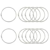 Moicstiy 12 Pack 2-3/4 Inch Loose Leaf Binder Rings, Nickel Plated Steel Book Binder Rings, Keychain Key Rings for School, Home, or Office (Silver)