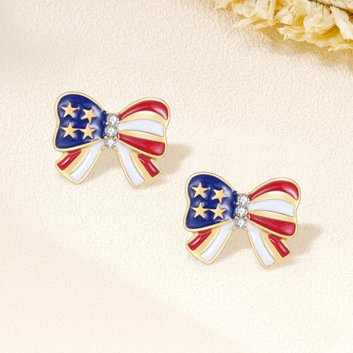 Image of Rhinestone Brooch Pins for Women, Vintage Crystal Enamel Brooches, American Flag Pin Patriotic Lapel Pins Gift for Suit Clothes Bag Accessories