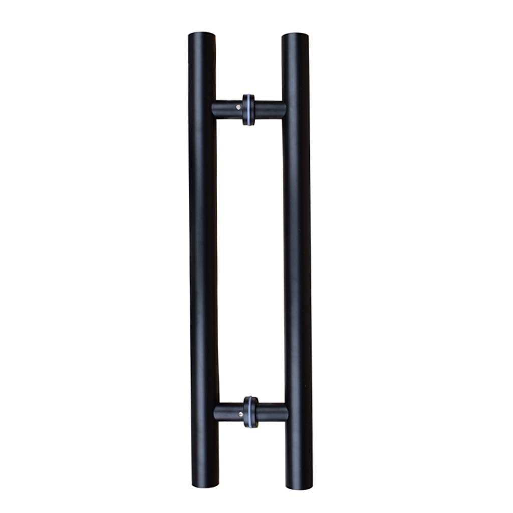 Poignée de porte haut de gamme en inox noir mat pour grand panneau de verre