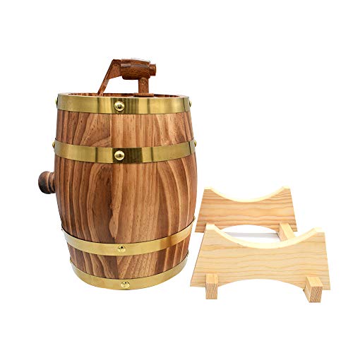 image for Aimee_JL 1.5L Oak Aging Barrels Whiskey Barrel Dispenser Home Wine Buc