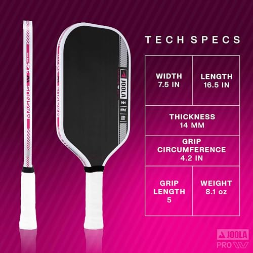 Image of JOOLA Pro IV Pickleball Paddles - Raw Carbon Fiber Surface - Perseus, Hyperion, Scorpeus & Magnus Shapes - 14mm /16mm - Tech Flex Power - Propulsion Core - Wide or Elongated - UPA-A and USAP Approved