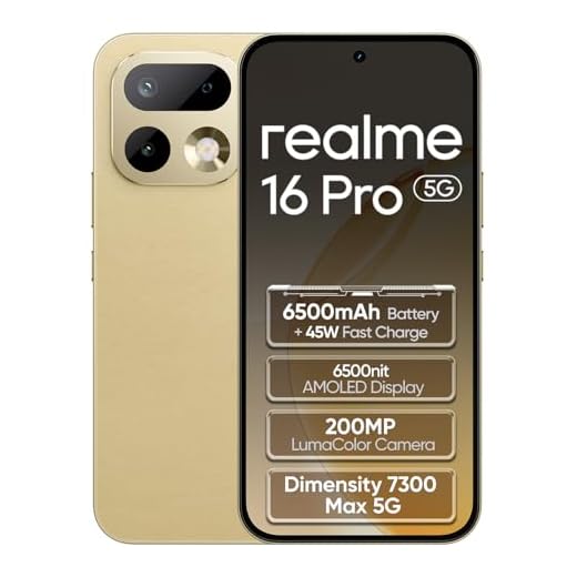 realme 16 Pro 5G Smartphone 8+256GB,Master Gold,MediaTek Dimensity 7300 Max,6.78" 144Hz AMOLED,200MP OIS rear camera,50MP front selfie,6500mAh battery,80W ultra charge,NFC,eSIM,IP69