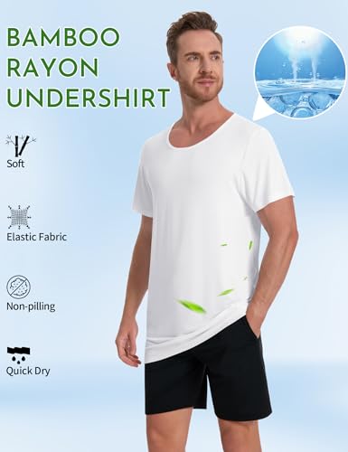 Image of Idtswch Mens Tall Undershirt Crew Neck Soft T-Shirts Lightweight & Breathable(1 Pack & 3 Pack)