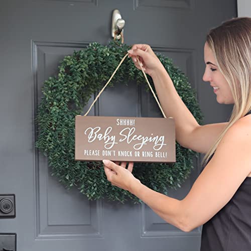 Baby Sleeping Sign For Front Door Decorations Hanging - Do Not Knock Or Ring Doorbell - No Soliciting Please Don't Disturb #TOP1