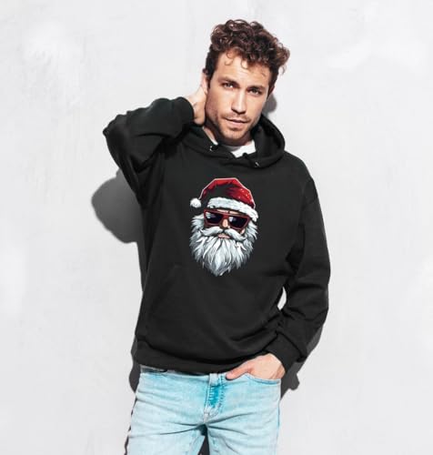 Tassenbrennerei Hoodie - Weihnachtspullover - Cooler Weihnachtsmann Pullover mit Weihnachtsmotiv - für Nikolaus, Weihnachten (DE/NL/SE/PL, Alphanumerisch, XL, Regular, Regular, Schwarz)