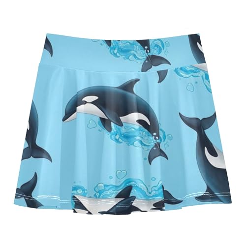 Dolphins Light Blue Toddlers Tennis Skirts Children Girls Skorts Athletic Shorts Butterfly Skirt 4t