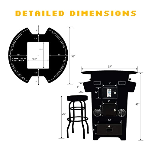 Creative Arcades Full-Size Commercial Grade Machine -Pub Style Arcade Table for 2 Player Cabinet for Home, 412 Games, Multiplayer Control Panel and Screen Size 22 inch.