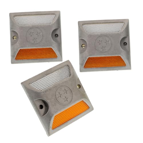 Balises routières réfléchissantes en aluminium Amosfun pour marquage de parking x3