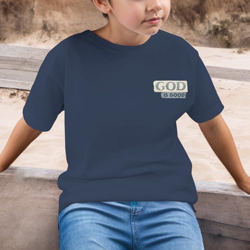Image of KEEVICI Boys God is Good Shirt Christian Faith Shirts for Kids Jesus Beach Palm Tree Hawaiian Tshirt Graphic Tees Cotton Tops