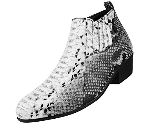 Bolano Adder Mens Dress Boots - Realistic Snake Print, Easy Zipper Slip On Ankle Boots2