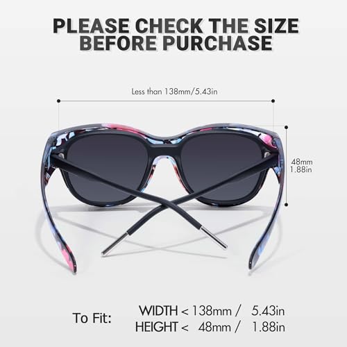 IGnaef® Polarized Fit Over Sunglasses for Women - Trendy Oversized Wear Over Glasses UV Protection for Driving IF57793