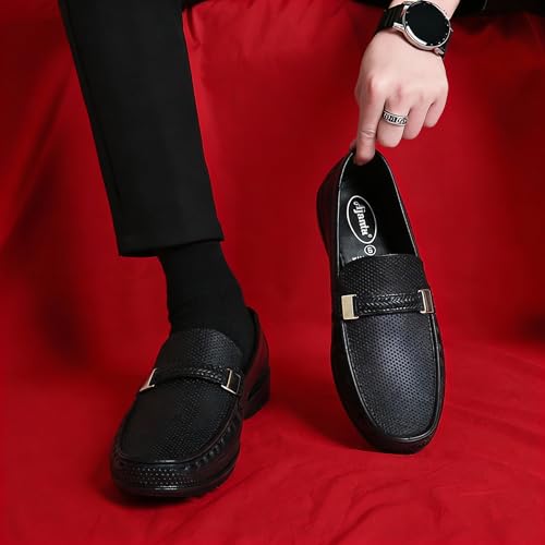 Image of AJANTA Men's Slip-on PVC Loafer | Waterproof & Rain Shoes| Slip Resistant Flexible Outsole | Lightweight Formal Moccasins for Office & Party