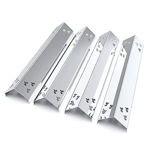 teileplus24 BR10-4-SG Gasgrill Edelstahl Brennerabdeckung kompatibel mit Jamestown Knox 4-Brenner | Flavorizer Bars | Passgenau | Rostfrei | Brennerschutz