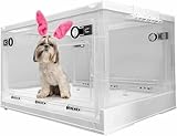 (Large Capacity Design) Il design trasparente del grande spazio consente di osservare la situazione degli animali domestici in qualsiasi momento. Comodo materiale di pulizia senza odore sgradevole da parte degli animali domestici.