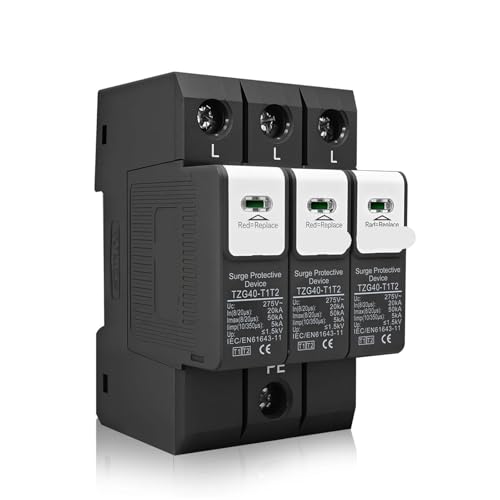 SPD triphasé 3P AC385V parafoudre type 1+2 pour tableau électrique de maison