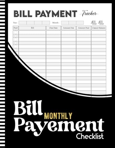 Monthly Bill Payment Checklist: Simple Bill Tracker Notebook