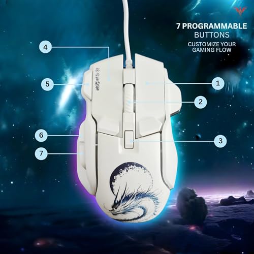 Image of VERITY Awaken USB Wired Gaming Mouse with RGB Lighting | 1200-7200 DPI Adjustable Sensitivity | 7 Programmable Buttons | High Accuracy Optical Sensor for PC Laptop Gamers