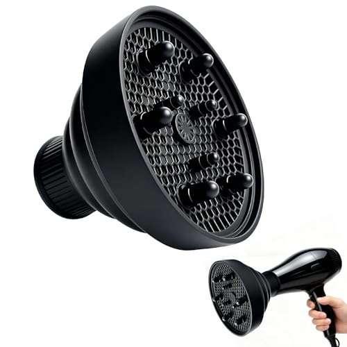 WENHUIHAO Difusor universal de silicona para cabello rizado, adaptable a secadores de pelo con un diámetro de 3.5-5 cm para cabello rizado u ondulado